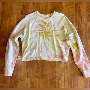 The brand Mother tie dye cropped sweatshirt